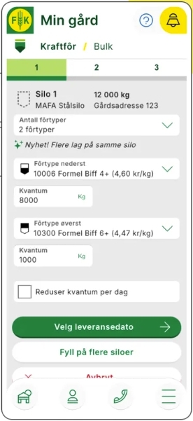 Slik ser det ut i web-versjon av Min gård