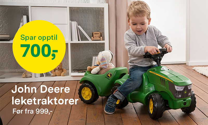 Utvalgte John Deere leketraktorer - spar opptil 700 kr